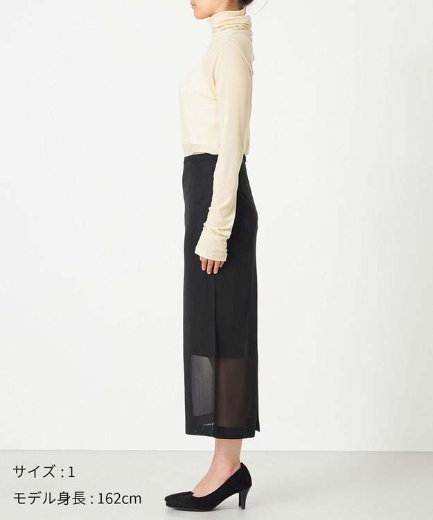 NAVE 【Nave・洗える】シアーニット スカート ブラック系