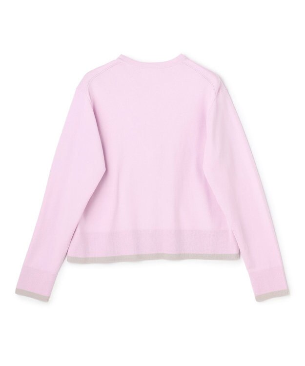 UNFILO マイビューティニット バイカラー カーディガン ライラック×グレージュ