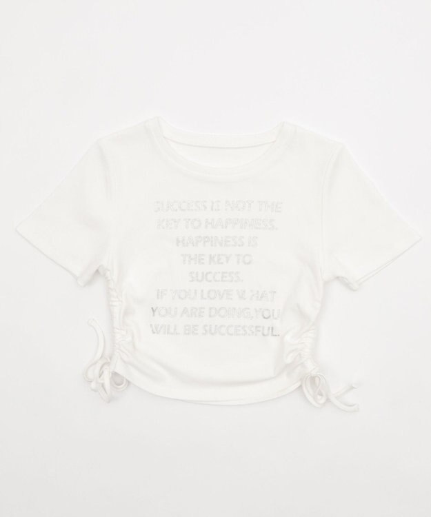 WEGO グラフィックサイドドロストリブちびT ホワイト