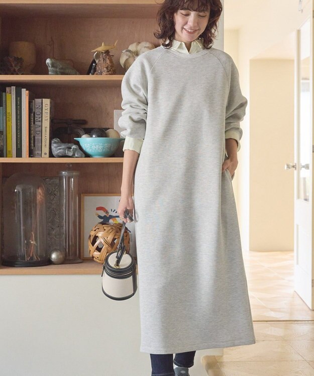 AMERICAN HOLIC ラメスウェットワンピース Light Gray Mixture