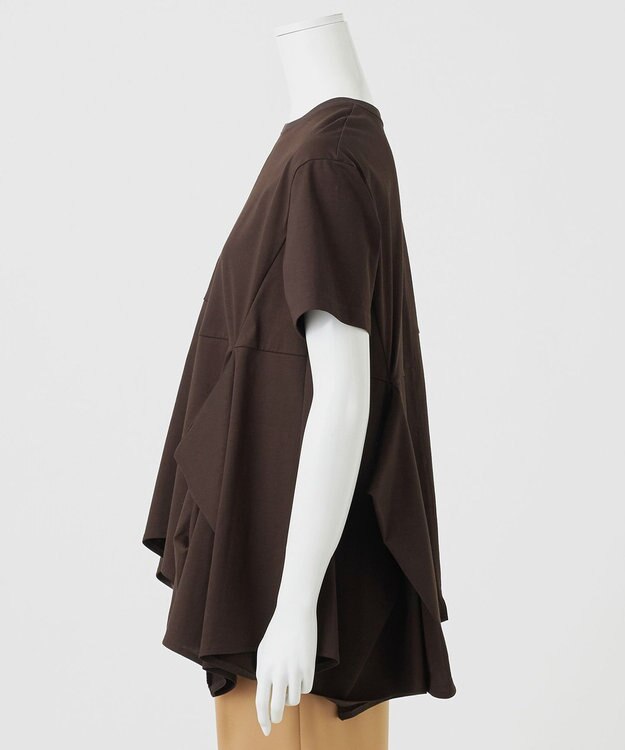 23区 L 【R(アール)】プレミアムコットンジャージー フォルムデザイン カットソー ダークブラウン系