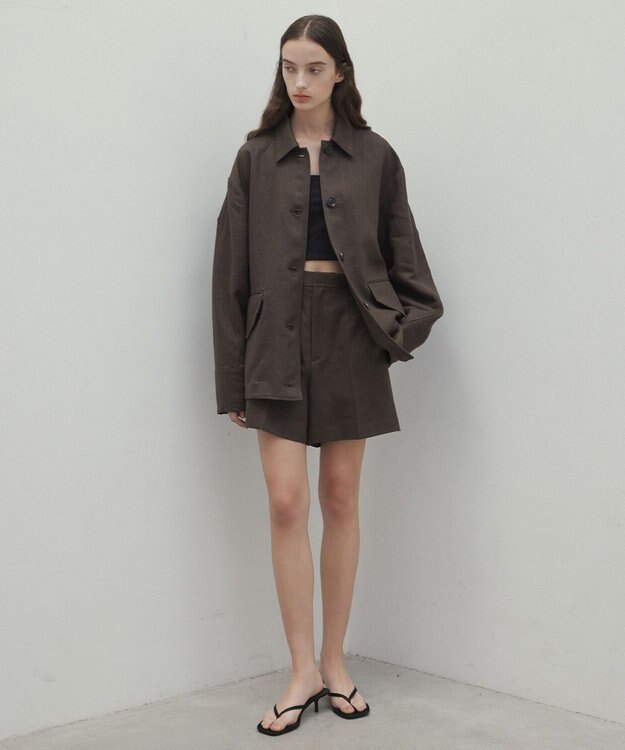 BEIGE， 【CLASSY. 4月号掲載】CRINUM / リネンショートパンツ Dark Brown