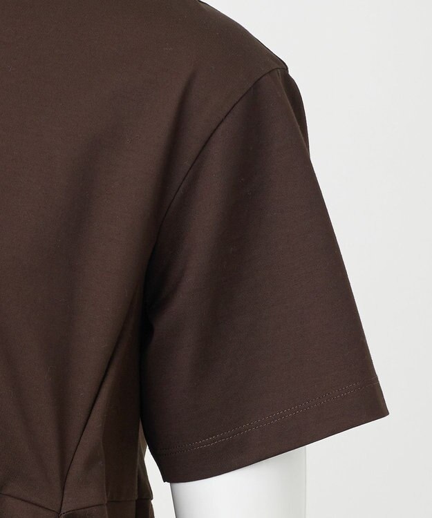 23区 L 【R(アール)】プレミアムコットンジャージー フォルムデザイン カットソー ダークブラウン系