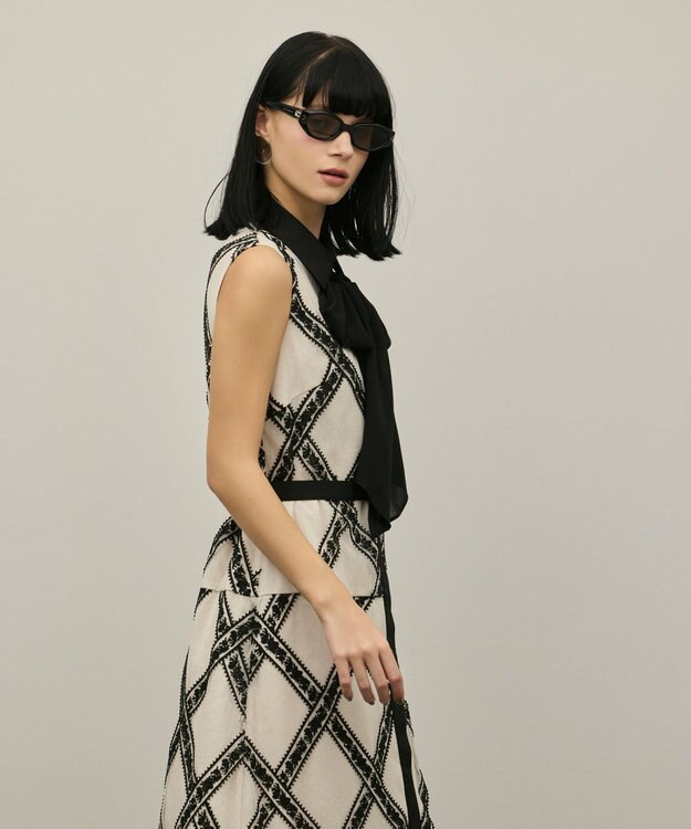 GRACE CONTINENTAL チュールレースワンピース ベージュ