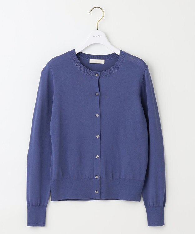 ANY SIS 【美人百花7月号掲載】ベーシッククルーネック カーディガン ダルブルー