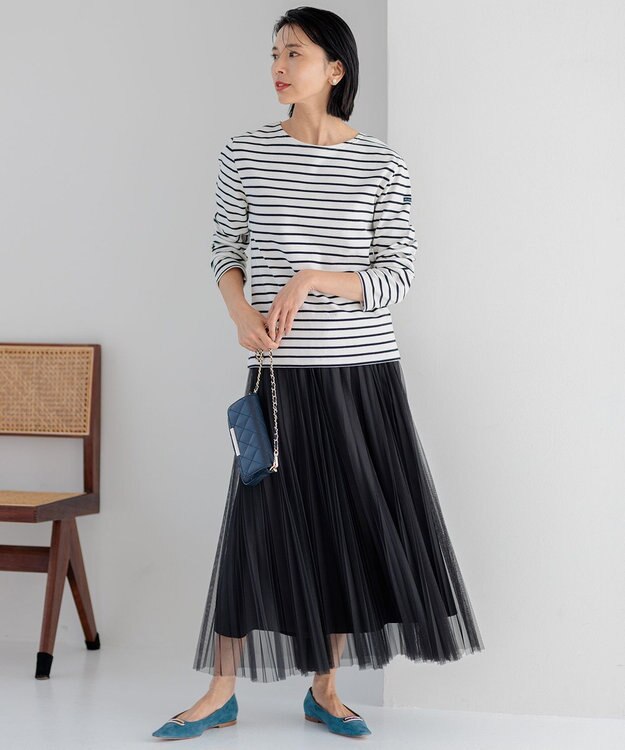 23区 S 【Oggi4月号掲載/洗える】Armor-lux ボーダー カットソー アイボリーxブラックボーダー