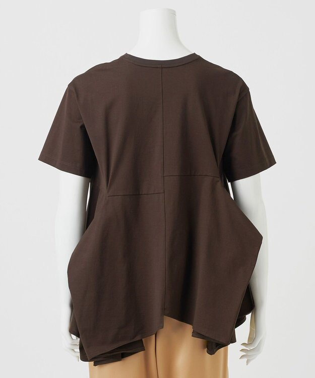 23区 L 【R(アール)】プレミアムコットンジャージー フォルムデザイン カットソー ダークブラウン系