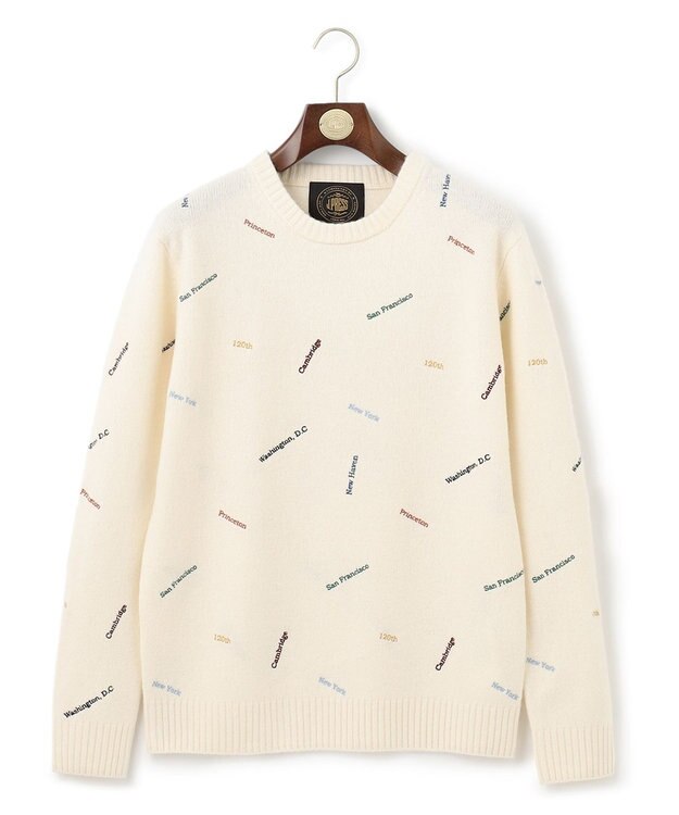 J.PRESS MEN 【120th Anniversary】Embroidery Knit ホワイト系
