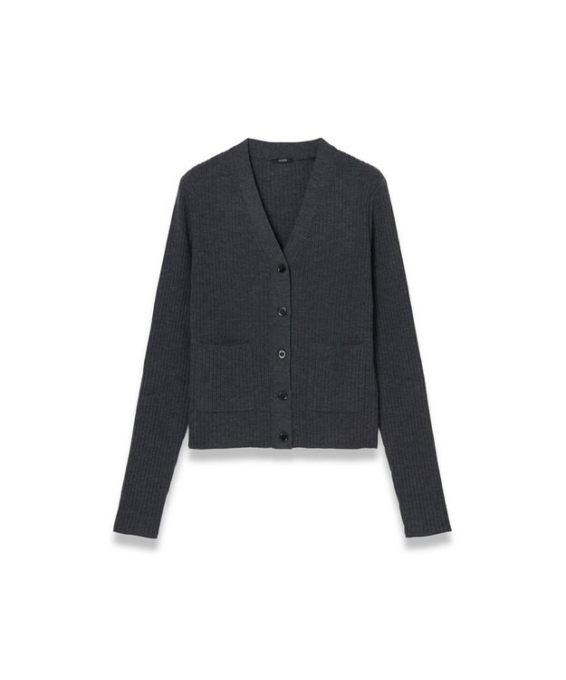 JOSEPH 【洗える】メリノリブ　カーディガン Smoke