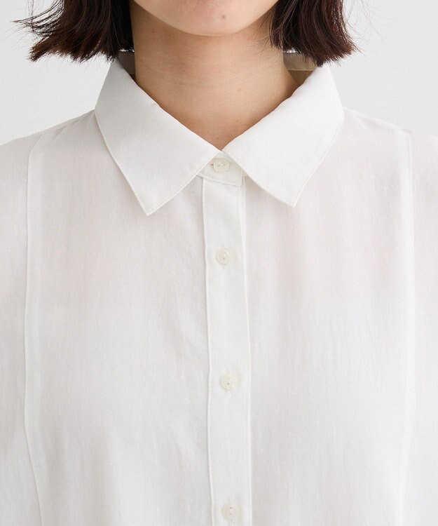Green Parks レース切替５分袖シャツ White