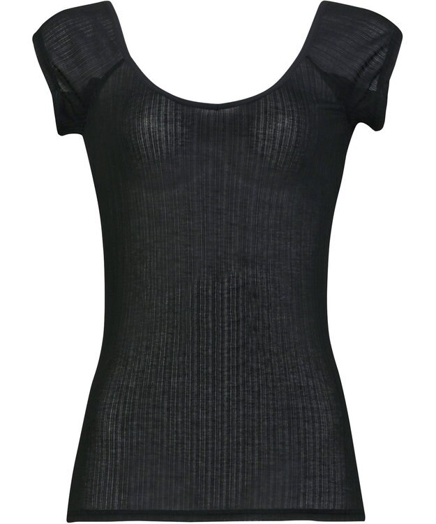 WACOAL インナー 薄くて軽い 綿混リブ素材 抗菌防臭 吸汗速乾性 通気性 夏 半袖 レディース CLC792 /ワコール ブラック