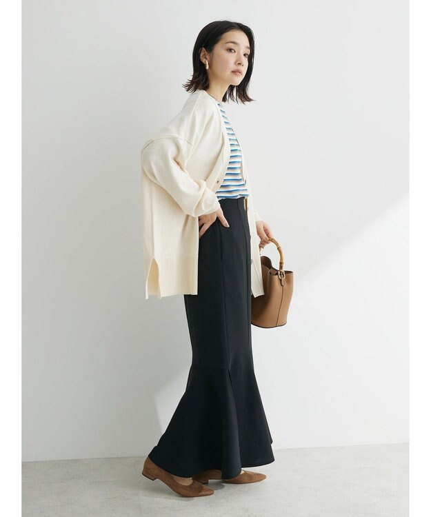 Green Parks 洗える　ミドル丈カーディガン Ivory