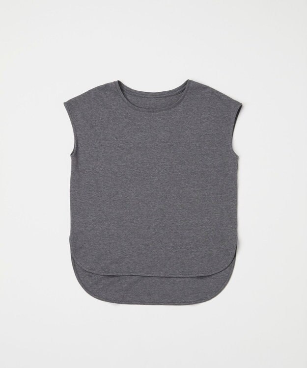 TOQUE 25SS新作〈大草直子さんアドバイザー〉スーピマコットンスムースフレンチノースリーブトップス グレー