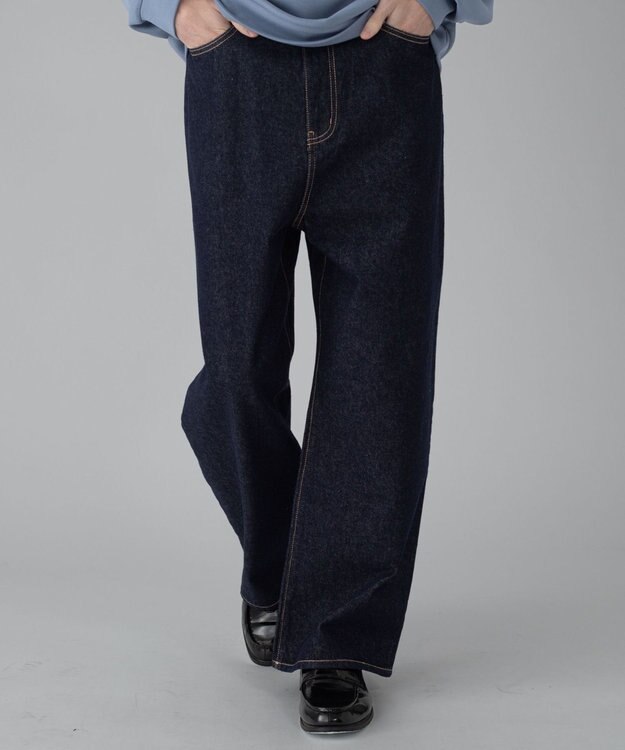 WEGO 【ユニセックス着用ITEM/SMLサイズ展開/ウエスト調整可】バギーデニムパンツ デニムインディゴ