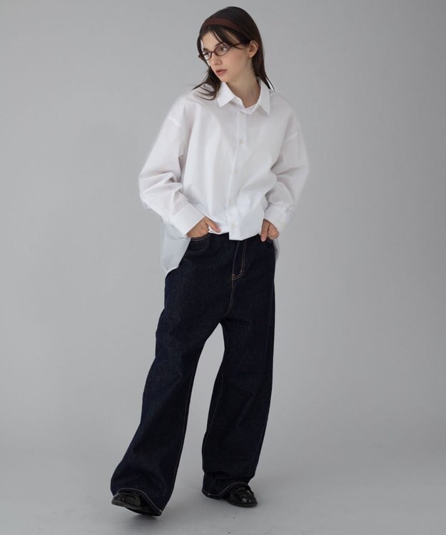 WEGO 【ユニセックス着用ITEM/SMLサイズ展開/ウエスト調整可】バギーデニムパンツ デニムインディゴ