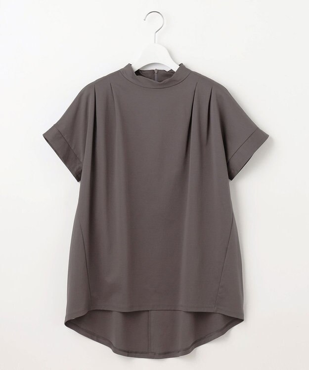 自由区 【洗える】ハイカウントハイネック カットソー スレート