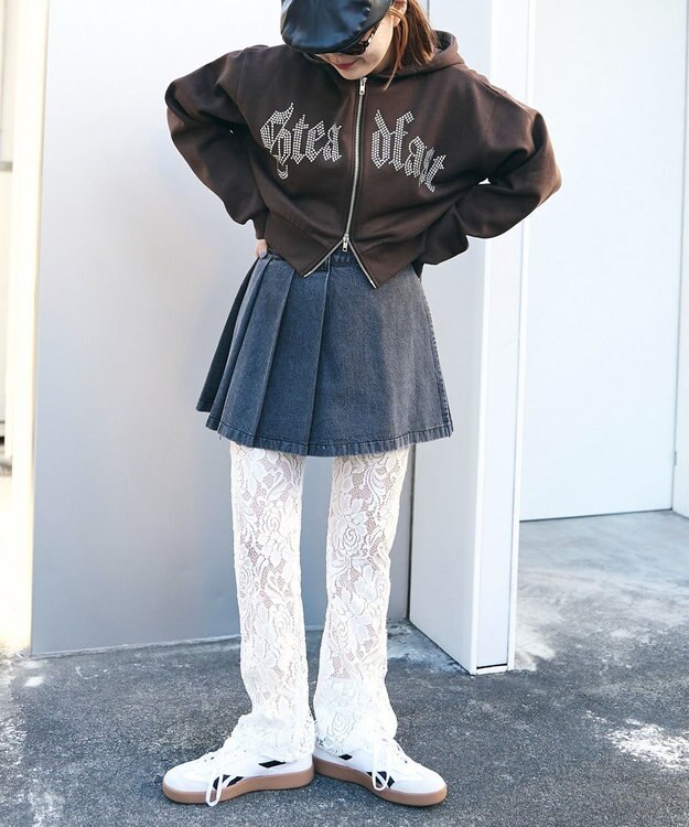 WEGO デニムラッププリーツスカート ブラックその他