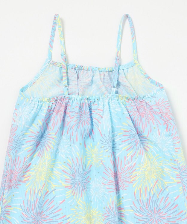 ANY KIDS 【簡単着付け】2WAY セパレート浴衣セット サックスブルー×花火