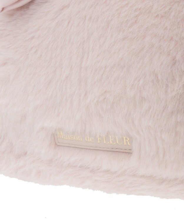 Maison de FLEUR サテンリボンファー2Wayスクエアトートバッグ Pink