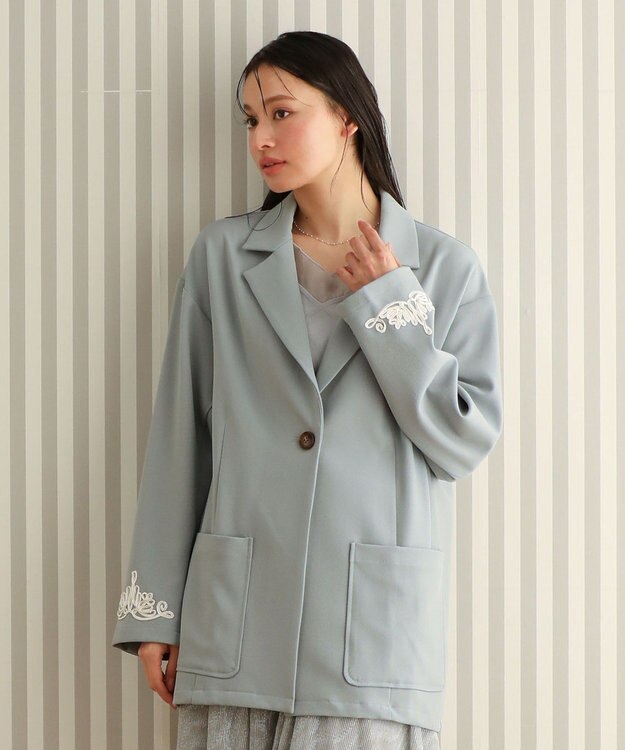 Green Parks ・ＥＬＥＮＣＡＲＥ　ＤＵＥ　袖コード刺繍ジャケッ Mint