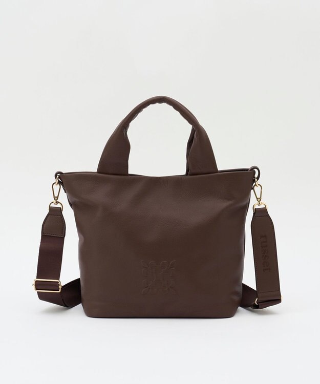 russet 《Souffle TOTE》レザー2WAYトートバッグ（SF-288） D.Brown