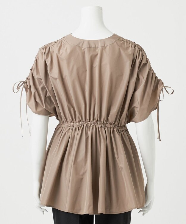 23区 S 【R(アール)】シルクタフタ ギャザーブラウス モカ系