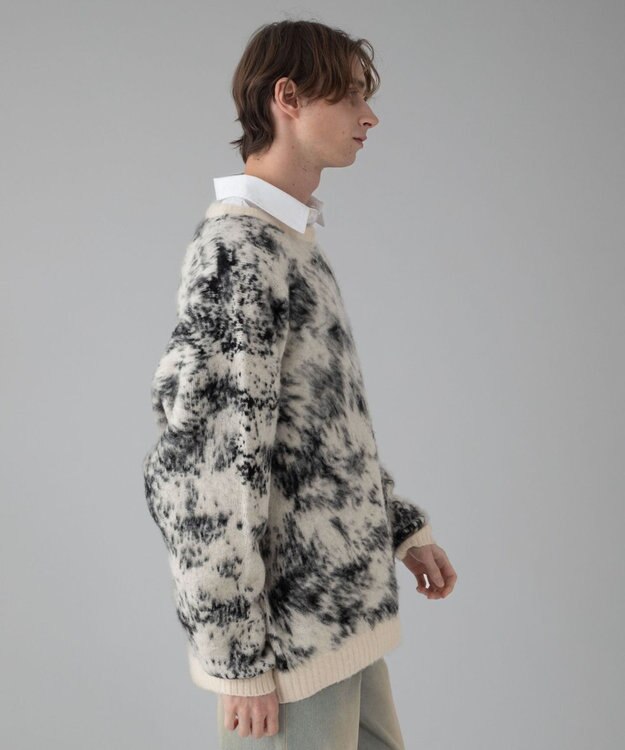 WEGO 【ユニセックス着用ITEM/MLサイズ展開】ファジーパターンプルオーバー オフホワイト