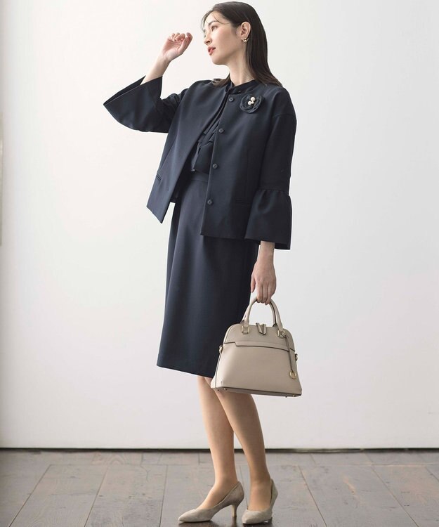 組曲 S 【KUMIKYOKU NAVY】コンフォータブルドレープ ジャケット ネイビー系