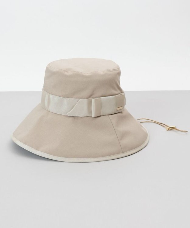 AURORA 【 Beaurance （ビューランス）】サマーシールド リボン中つばクロッシェハット ベージュ