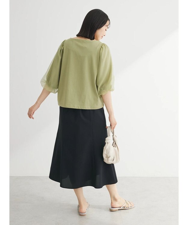 Green Parks オーガンジードッキングプルオーバー Light Green