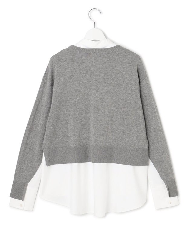 23区 L 【洗える】シャツ コンビネーション ニット グレー系