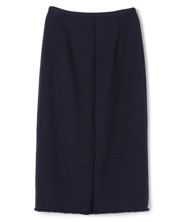 BEIGE， MULLIN / ウールツイードフロントベントスカート Midnight