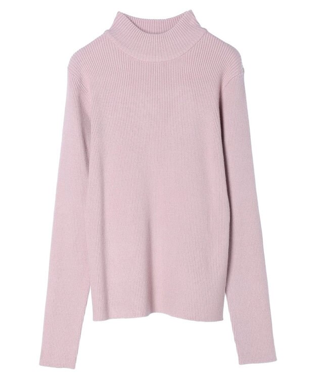 earth music&ecology やわらかタッチハイネックリブプルオーバー Lavender