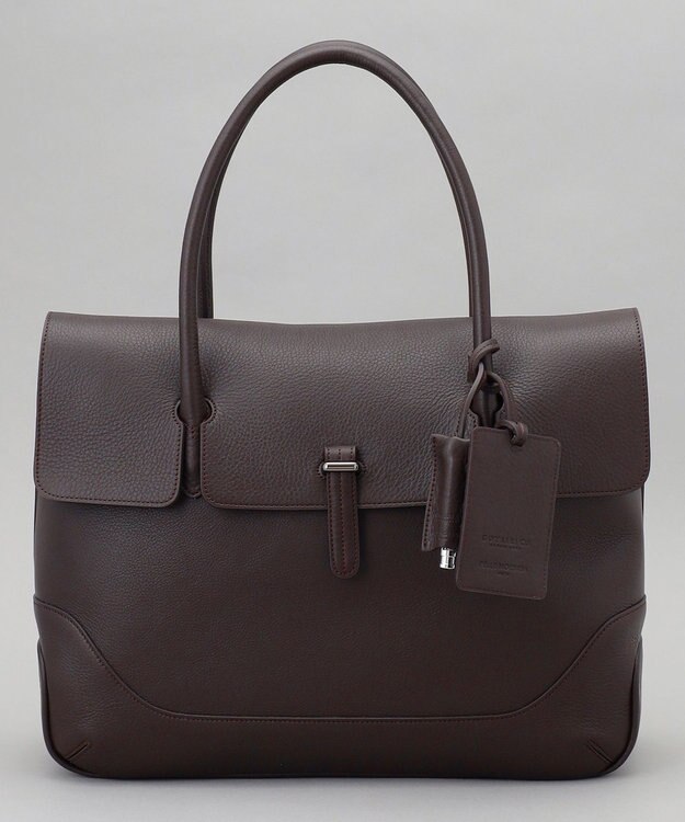 GOTAIRIKU 別注/日本製【PELLE MORBIDA×GOTAIRIKU】レザー フラップトートバッグ ダークブラウン系