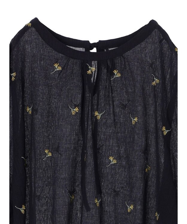 Green Parks シアー刺繍ブラウス Dark Navy