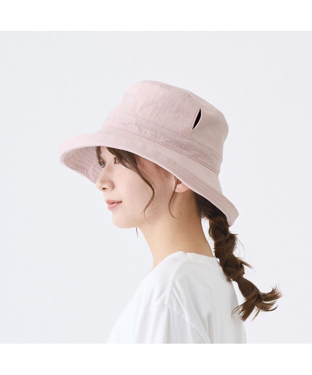 ATRENA 体感-10℃コカゲル リネンエッジアップハット ピンク