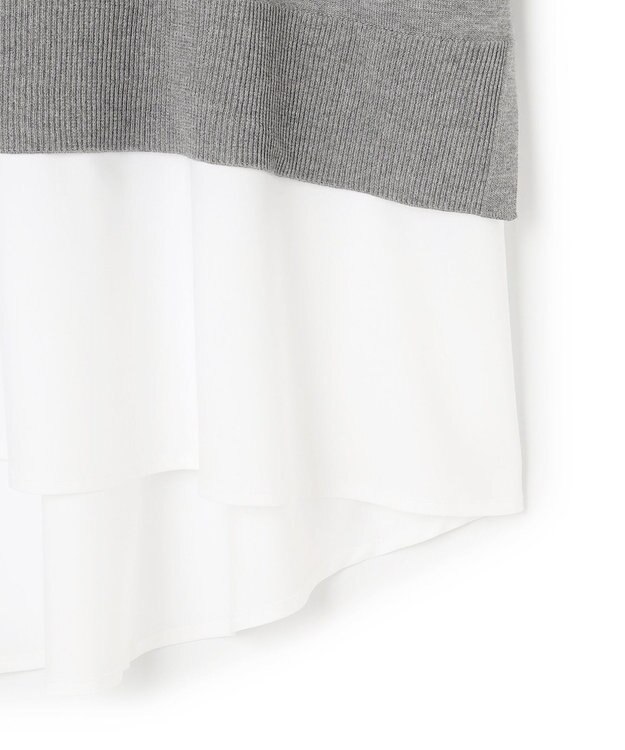 23区 L 【洗える】シャツ コンビネーション ニット グレー系