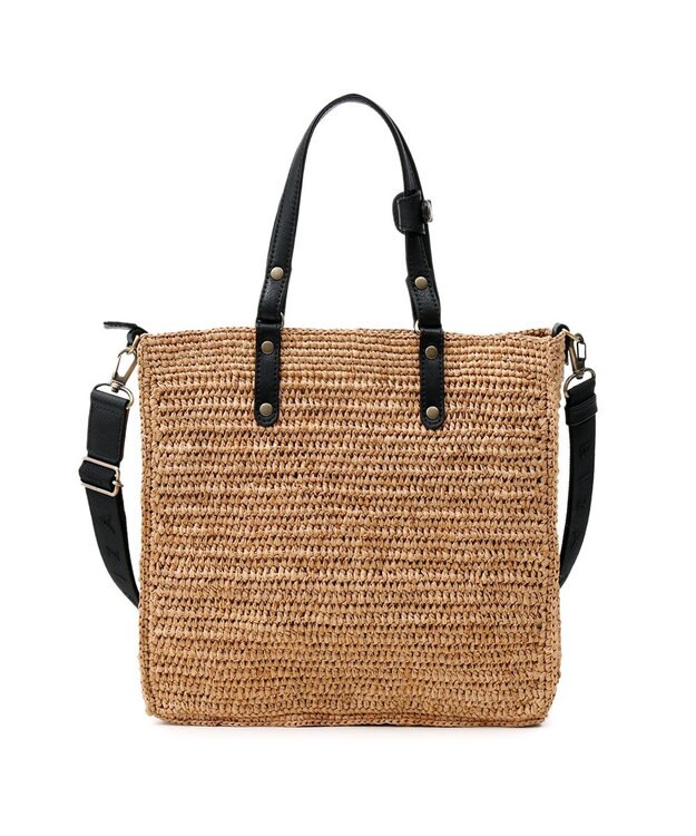 IBIZA ラフィア　2WAYバッグ 濃茶