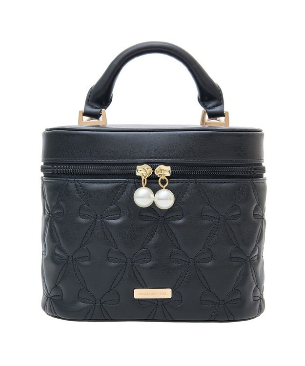 Maison de FLEUR リボンキルティングキューブショルダーバッグ Black