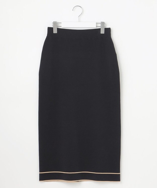 自由区 S レーヨンストレッチIライン スカート ネイビー