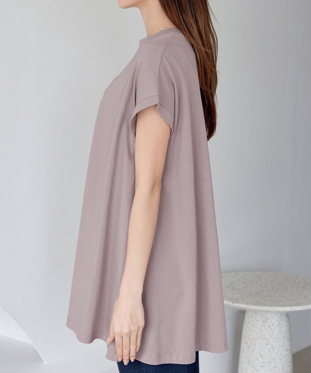 Tiaclasse 【接触冷感】 フレンチスリーブフレアカットソー ピンク