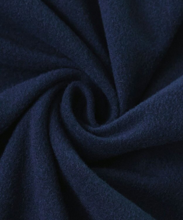 Tiaclasse 【スマート裏起毛】 ボウタイ風ブラウス ダークブルー