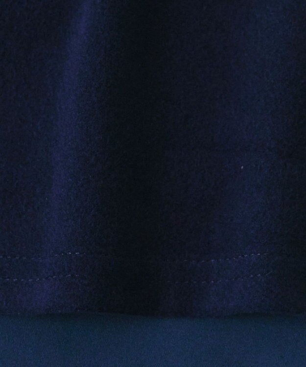 Tiaclasse 【スマート裏起毛】 ボウタイ風ブラウス ダークブルー