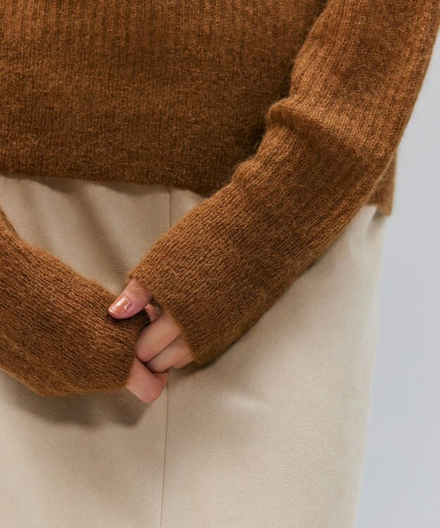 BEIGE， MARS / キッドモヘアインターシャニット OrangeRed × Brown