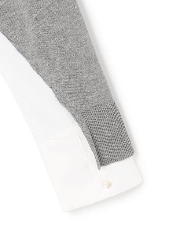 23区 L 【洗える】シャツ コンビネーション ニット グレー系