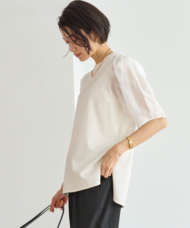 UNFILO BEAUTY FORM シアースリーブＴシャツ ホワイト