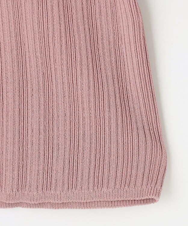 ANY SIS 【2WAY】リボン付き パフスリーブリブ ニット スモーキーピンク