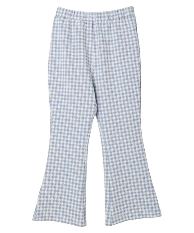 earth music&ecology チェックフレアイージーパンツ Sax