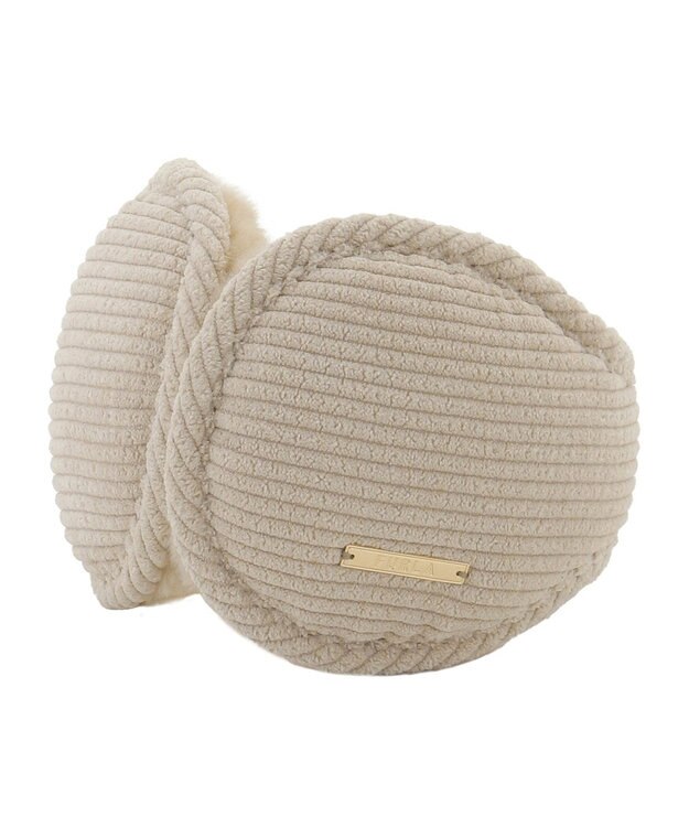 MOONBAT FURLA(フルラ) コーデュロイ×ファー バックアームイヤマフ ベージュ