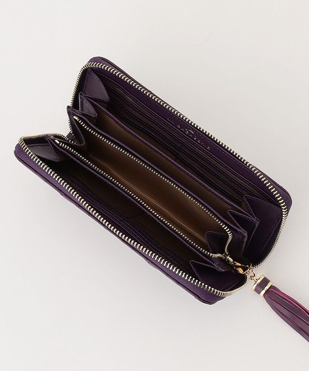 LA BAGAGERIE シープキルティング　ラウンドウォレット ダークパープル